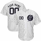 Yankees White Customized Cool Base New Design Jersey